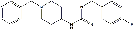 1-(1-benzylpiperidin-4-yl)-3-[(4-fluorophenyl)methyl]thiourea Struktur