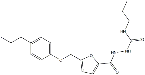 1-propyl-3-[[5-[(4-propylphenoxy)methyl]furan-2-carbonyl]amino]urea Struktur