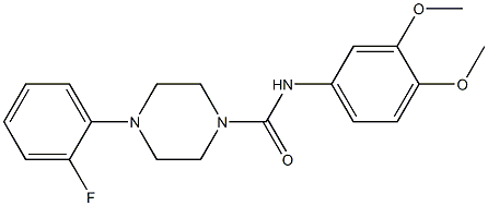 N-(3,4-dimethoxyphenyl)-4-(2-fluorophenyl)piperazine-1-carboxamide Struktur