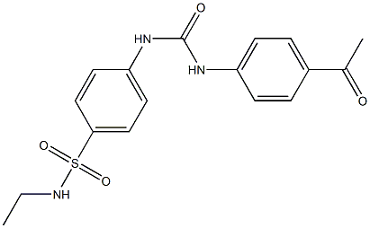 1-(4-acetylphenyl)-3-[4-(ethylsulfamoyl)phenyl]urea Struktur