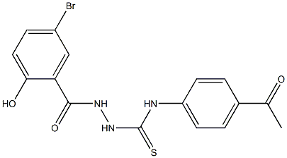 1-(4-acetylphenyl)-3-[(5-bromo-2-hydroxybenzoyl)amino]thiourea Struktur