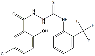 1-[(5-chloro-2-hydroxybenzoyl)amino]-3-[2-(trifluoromethyl)phenyl]thiourea Struktur