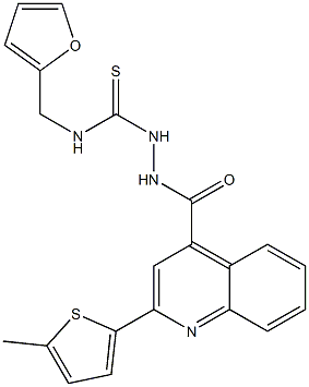 1-(furan-2-ylmethyl)-3-[[2-(5-methylthiophen-2-yl)quinoline-4-carbonyl]amino]thiourea Struktur