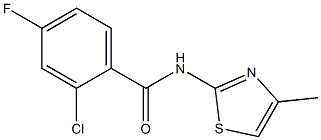 2-chloro-4-fluoro-N-(4-methyl-1,3-thiazol-2-yl)benzamide Struktur