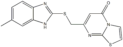 7-[(6-methyl-1H-benzimidazol-2-yl)sulfanylmethyl]-[1,3]thiazolo[3,2-a]pyrimidin-5-one Struktur