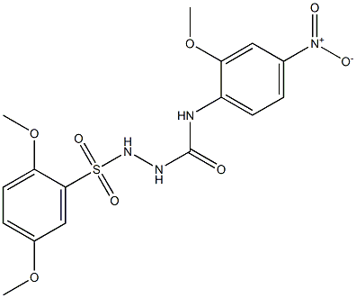 1-[(2,5-dimethoxyphenyl)sulfonylamino]-3-(2-methoxy-4-nitrophenyl)urea Struktur