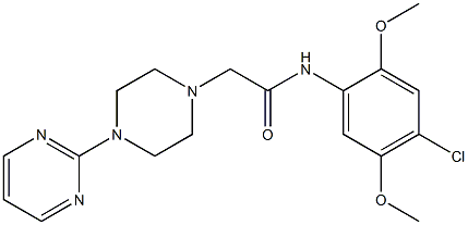 N-(4-chloro-2,5-dimethoxyphenyl)-2-(4-pyrimidin-2-ylpiperazin-1-yl)acetamide Struktur