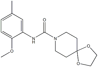 N-(2-methoxy-5-methylphenyl)-1,4-dioxa-8-azaspiro[4.5]decane-8-carboxamide Struktur