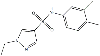 N-(3,4-dimethylphenyl)-1-ethylpyrazole-4-sulfonamide Struktur