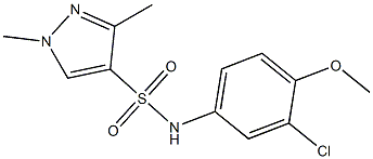 N-(3-chloro-4-methoxyphenyl)-1,3-dimethylpyrazole-4-sulfonamide Struktur