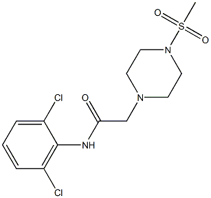 N-(2,6-dichlorophenyl)-2-(4-methylsulfonylpiperazin-1-yl)acetamide Struktur