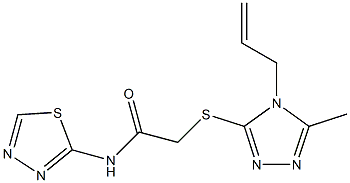 2-[(5-methyl-4-prop-2-enyl-1,2,4-triazol-3-yl)sulfanyl]-N-(1,3,4-thiadiazol-2-yl)acetamide Struktur