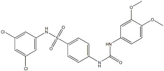 1-[4-[(3,5-dichlorophenyl)sulfamoyl]phenyl]-3-(3,4-dimethoxyphenyl)urea Struktur