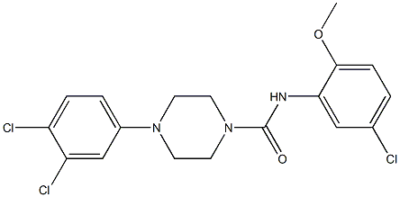 N-(5-chloro-2-methoxyphenyl)-4-(3,4-dichlorophenyl)piperazine-1-carboxamide Struktur