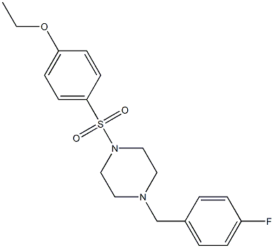 1-(4-ethoxyphenyl)sulfonyl-4-[(4-fluorophenyl)methyl]piperazine Struktur