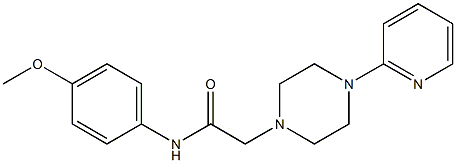 N-(4-methoxyphenyl)-2-(4-pyridin-2-ylpiperazin-1-yl)acetamide Struktur