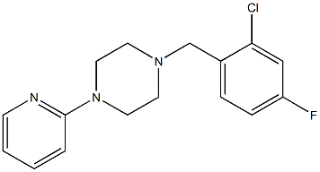 1-[(2-chloro-4-fluorophenyl)methyl]-4-pyridin-2-ylpiperazine Struktur