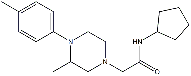 N-cyclopentyl-2-[3-methyl-4-(4-methylphenyl)piperazin-1-yl]acetamide Struktur