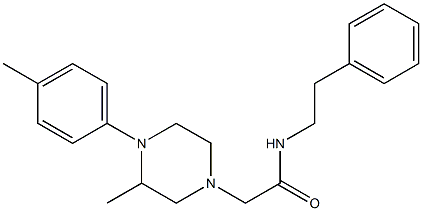 2-[3-methyl-4-(4-methylphenyl)piperazin-1-yl]-N-(2-phenylethyl)acetamide Struktur