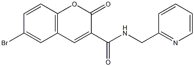 6-bromo-2-oxo-N-(pyridin-2-ylmethyl)chromene-3-carboxamide Struktur