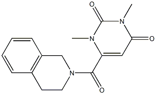 6-(3,4-dihydro-1H-isoquinoline-2-carbonyl)-1,3-dimethylpyrimidine-2,4-dione Struktur