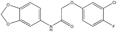 N-(1,3-benzodioxol-5-yl)-2-(3-chloro-4-fluorophenoxy)acetamide Struktur