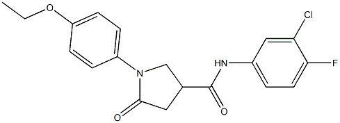 N-(3-chloro-4-fluorophenyl)-1-(4-ethoxyphenyl)-5-oxopyrrolidine-3-carboxamide Struktur