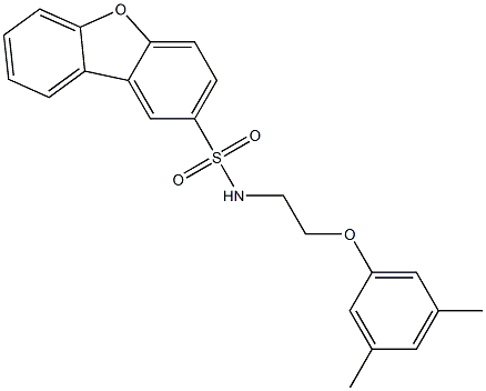 N-[2-(3,5-dimethylphenoxy)ethyl]dibenzofuran-2-sulfonamide Struktur