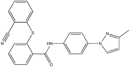 2-(2-cyanophenyl)sulfanyl-N-[4-(3-methylpyrazol-1-yl)phenyl]benzamide Struktur