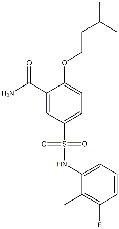 5-[(3-fluoro-2-methylphenyl)sulfamoyl]-2-(3-methylbutoxy)benzamide Struktur