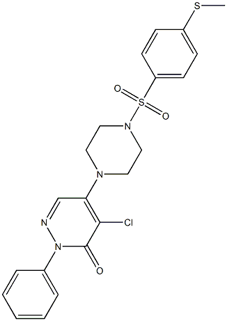 4-chloro-5-[4-(4-methylsulfanylphenyl)sulfonylpiperazin-1-yl]-2-phenylpyridazin-3-one Struktur