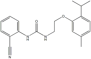 1-(2-cyanophenyl)-3-[2-(5-methyl-2-propan-2-ylphenoxy)ethyl]urea Struktur