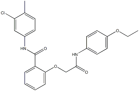 N-(3-chloro-4-methylphenyl)-2-[2-(4-ethoxyanilino)-2-oxoethoxy]benzamide Struktur