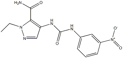 2-ethyl-4-[(3-nitrophenyl)carbamoylamino]pyrazole-3-carboxamide Struktur