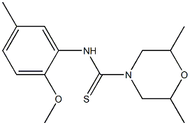 N-(2-methoxy-5-methylphenyl)-2,6-dimethylmorpholine-4-carbothioamide Struktur