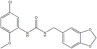 1-(1,3-benzodioxol-5-ylmethyl)-3-(5-chloro-2-methoxyphenyl)urea Struktur