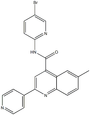 N-(5-bromopyridin-2-yl)-6-methyl-2-pyridin-4-ylquinoline-4-carboxamide Struktur