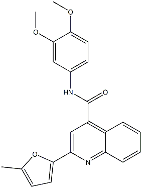 N-(3,4-dimethoxyphenyl)-2-(5-methylfuran-2-yl)quinoline-4-carboxamide Struktur