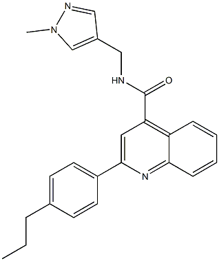 N-[(1-methylpyrazol-4-yl)methyl]-2-(4-propylphenyl)quinoline-4-carboxamide Struktur