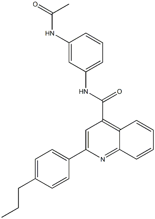 N-(3-acetamidophenyl)-2-(4-propylphenyl)quinoline-4-carboxamide Struktur