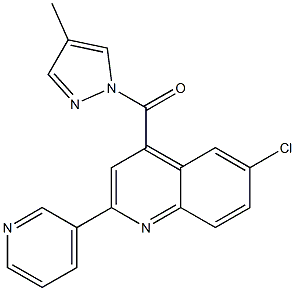 (6-chloro-2-pyridin-3-ylquinolin-4-yl)-(4-methylpyrazol-1-yl)methanone Struktur