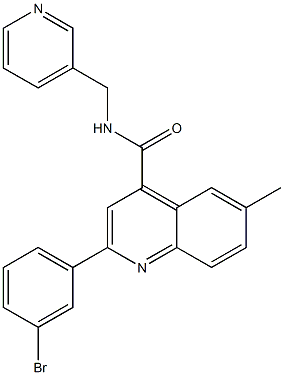 2-(3-bromophenyl)-6-methyl-N-(pyridin-3-ylmethyl)quinoline-4-carboxamide Struktur