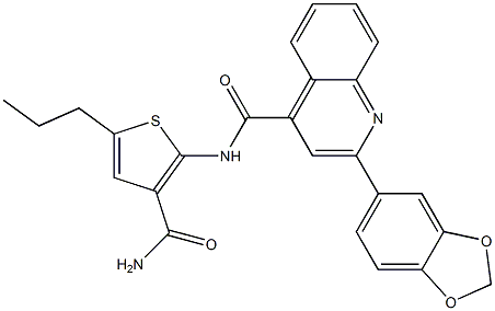 2-(1,3-benzodioxol-5-yl)-N-(3-carbamoyl-5-propylthiophen-2-yl)quinoline-4-carboxamide Struktur