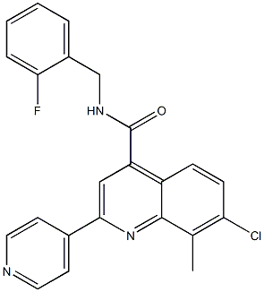 7-chloro-N-[(2-fluorophenyl)methyl]-8-methyl-2-pyridin-4-ylquinoline-4-carboxamide Struktur