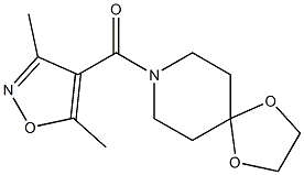 (3,5-dimethyl-1,2-oxazol-4-yl)-(1,4-dioxa-8-azaspiro[4.5]decan-8-yl)methanone Struktur