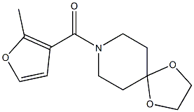 1,4-dioxa-8-azaspiro[4.5]decan-8-yl-(2-methylfuran-3-yl)methanone Struktur