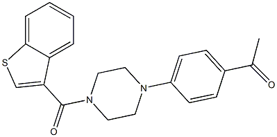 1-[4-[4-(1-benzothiophene-3-carbonyl)piperazin-1-yl]phenyl]ethanone Struktur