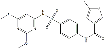 N-[4-[(2,6-dimethoxypyrimidin-4-yl)sulfamoyl]phenyl]-5-methylthiophene-3-carboxamide Struktur