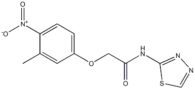 2-(3-methyl-4-nitrophenoxy)-N-(1,3,4-thiadiazol-2-yl)acetamide Struktur