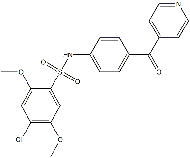 4-chloro-2,5-dimethoxy-N-[4-(pyridine-4-carbonyl)phenyl]benzenesulfonamide Struktur